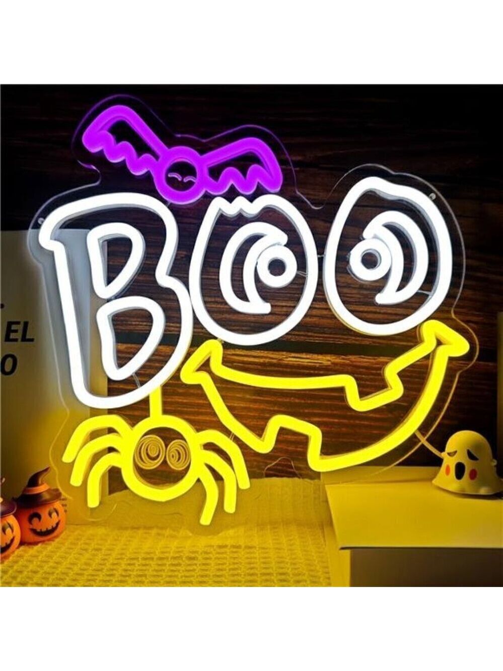 Halloween Neon Signs Ghost Bat Decorations LED Light Festive Holiday Gift NEW